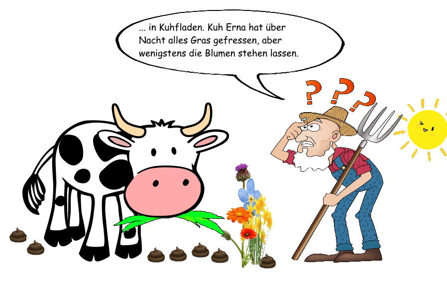 Kuh Erna verwandelt Gras