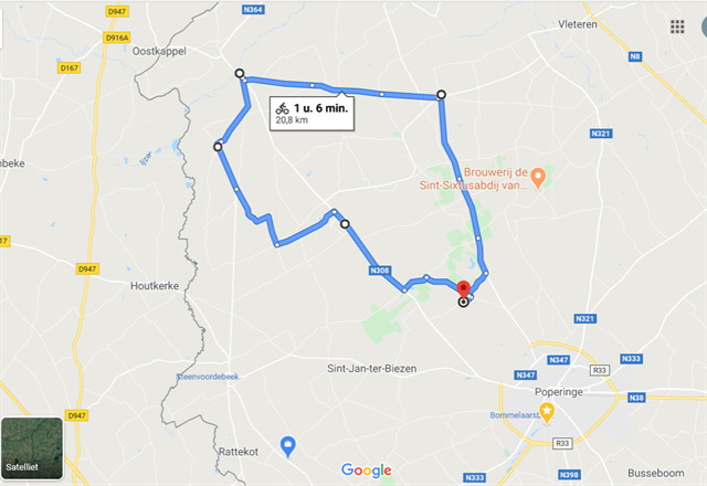 Fietsplan N-coördinaten