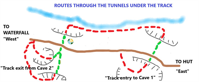 Route through tunnels under Heaphy Track