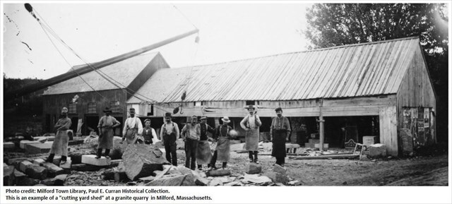 Cutting shed ruins and quarry landscape view 2