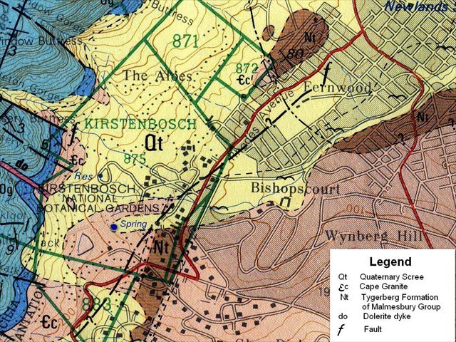Kirstenbosch Geology