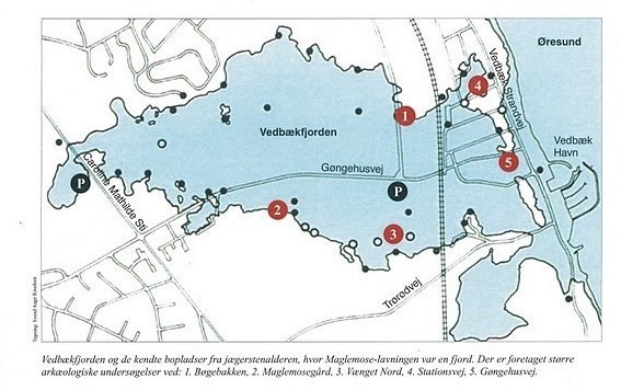 Vedbækfjorden og de kendte bopladser fra jægerstenalderen