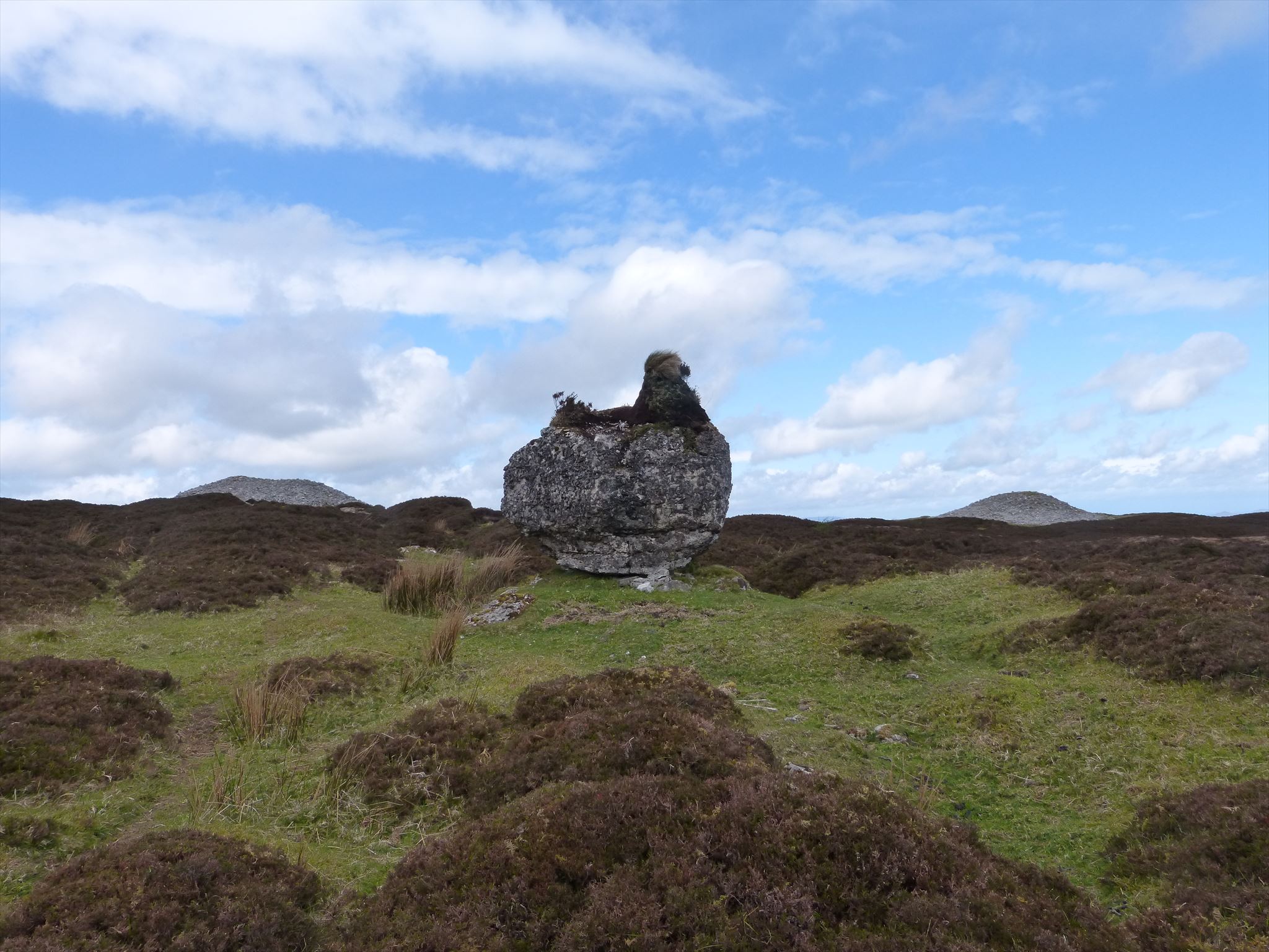 Erratic With Cairns in Background