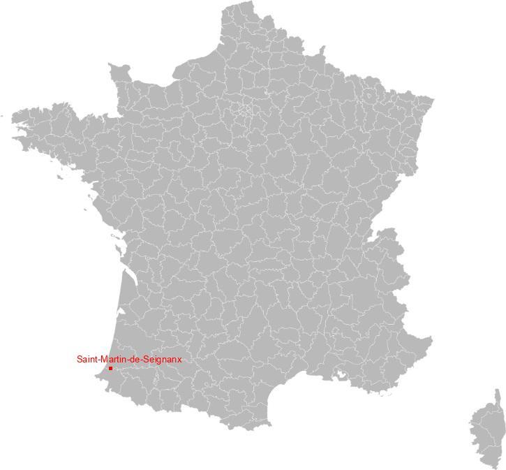 Carte de Saint-Martin-de-Seignanx (Source : cartes-2-france.com)