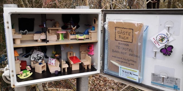 Innenansicht des Trackable-Bahnhofshotels Karow