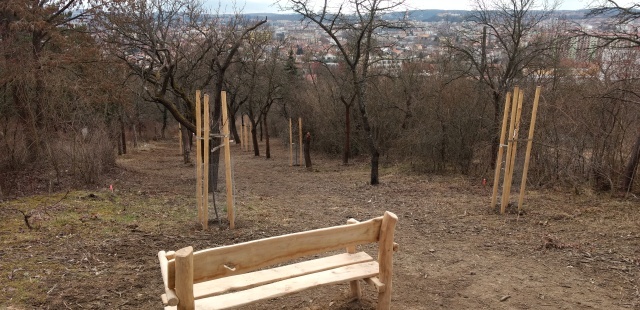 Park Bohumila Hrabala - lavička