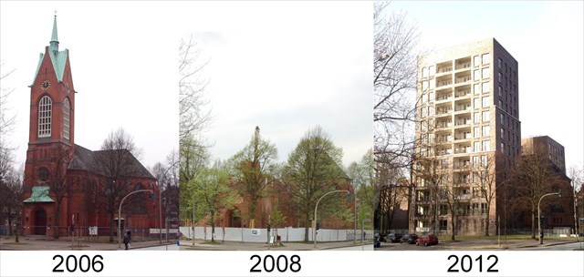 Heiligengeistkirche vor und nach dem Abriss