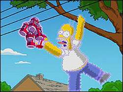 Homer getting shocked