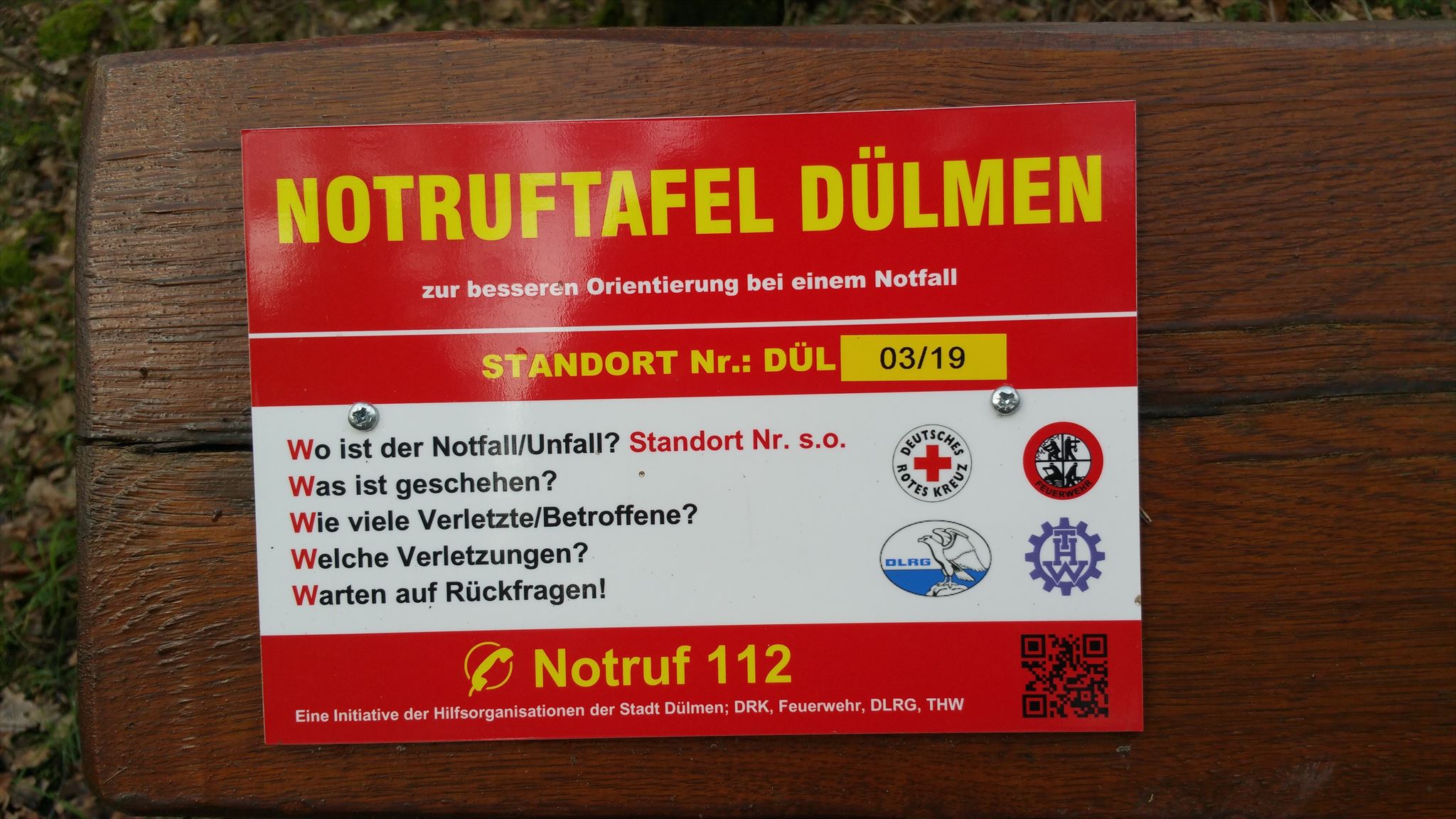 Die Notruftafel