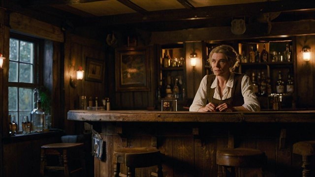 Die Wirtin im "verwunschenen Würfel"