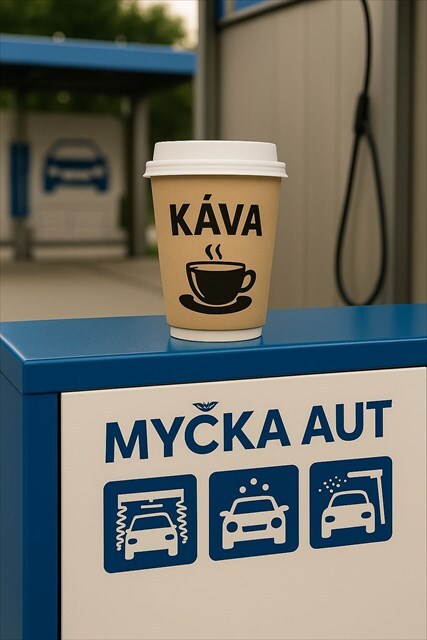 Káva na myčce aut
