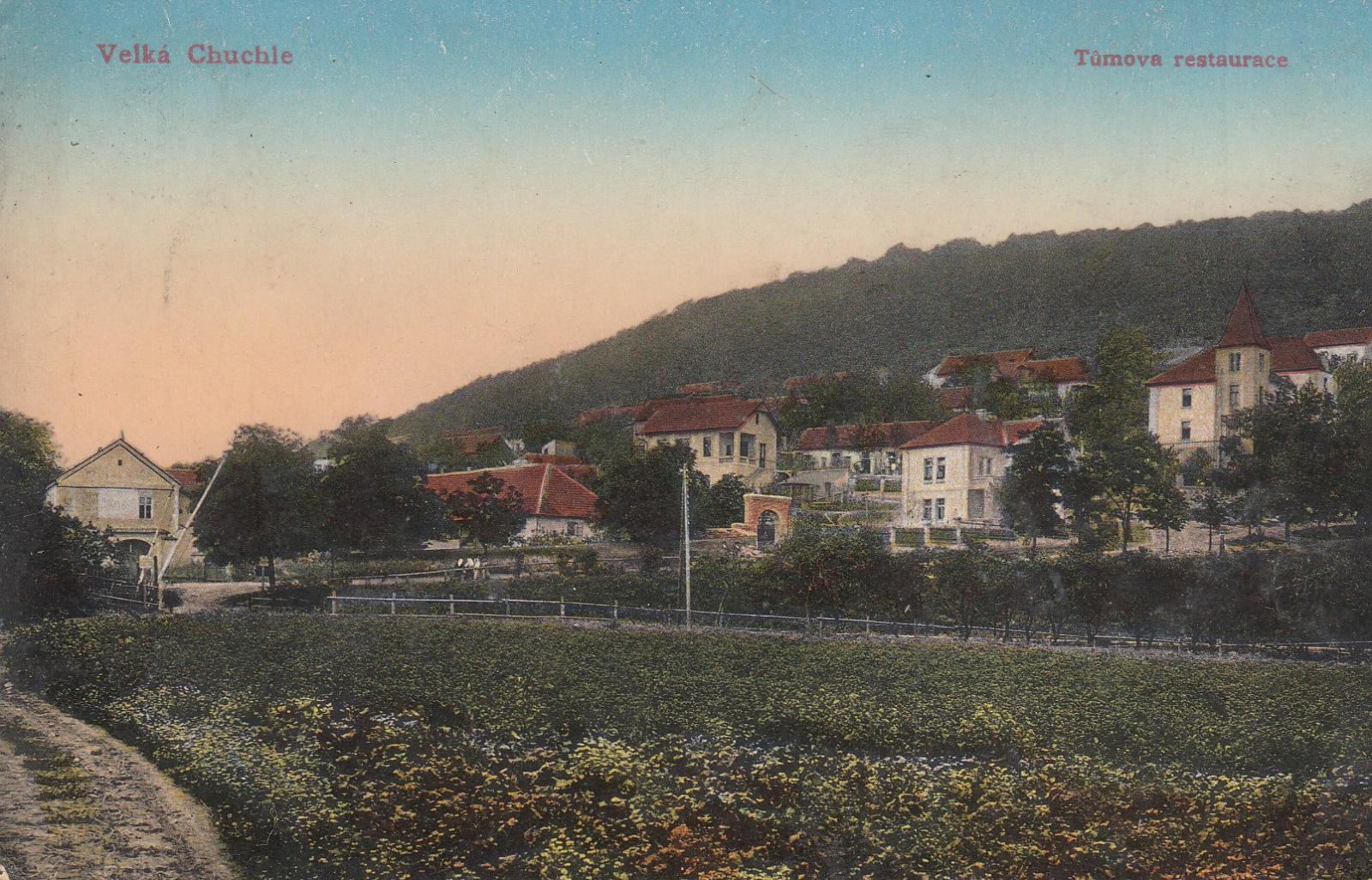 Tůmova restaurace historická pohlednice