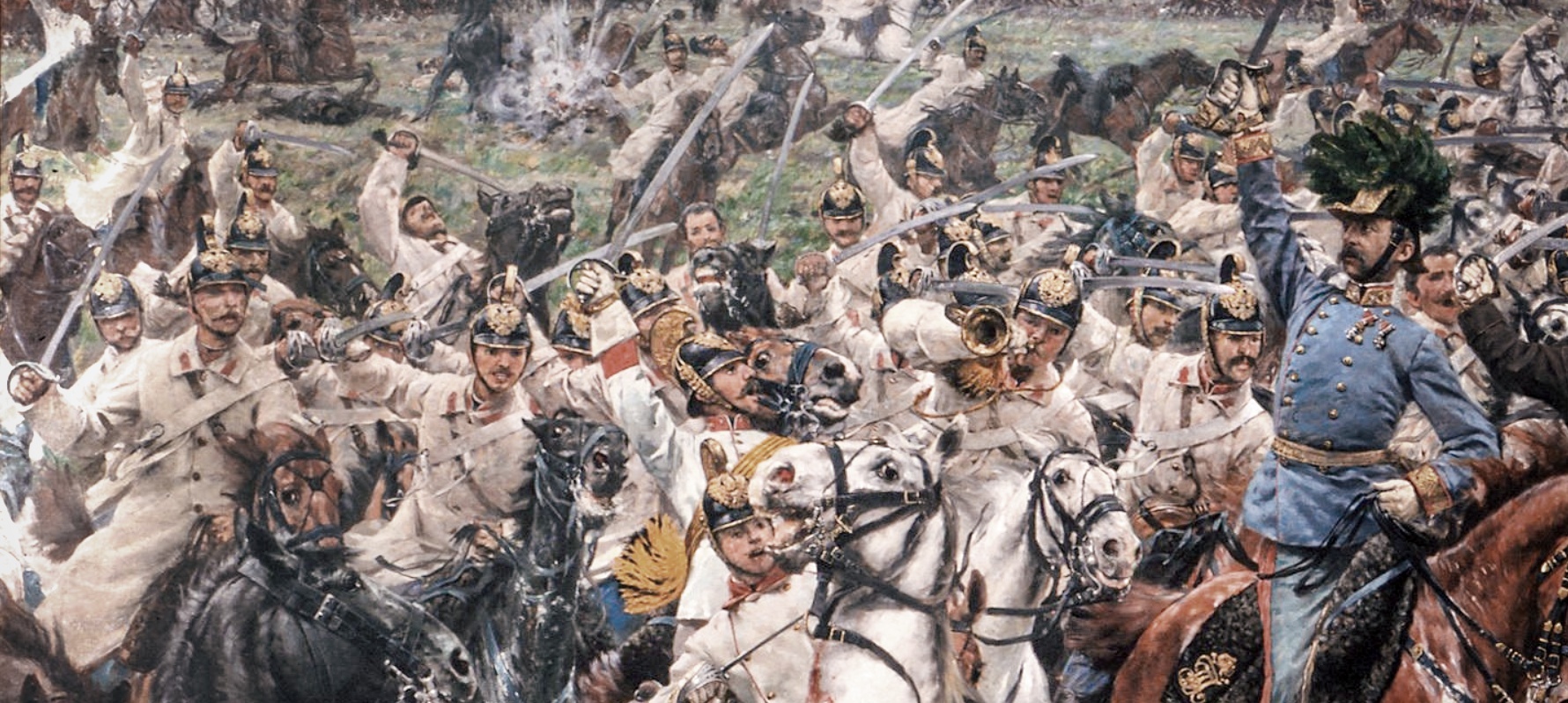 Václav Sochor: Srážka jízdy u Střezetic u Králova Hradce (výsek z plátna)