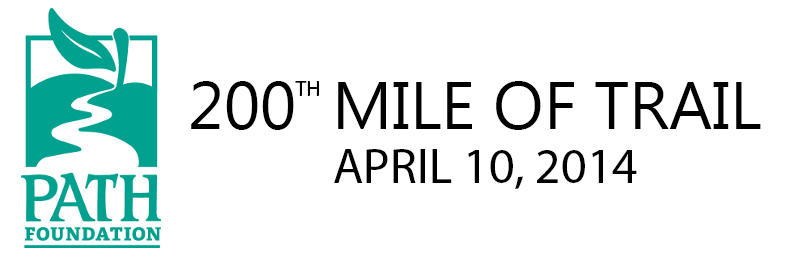PATH Foundation 200th Mile of Trail marker