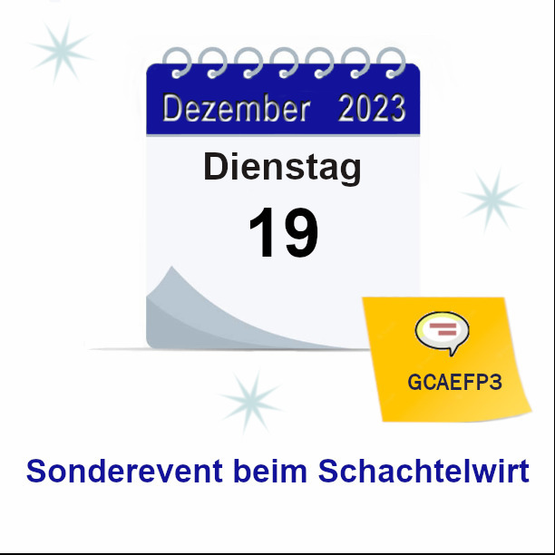 Banner Sonderevent beim Schachtelwirt