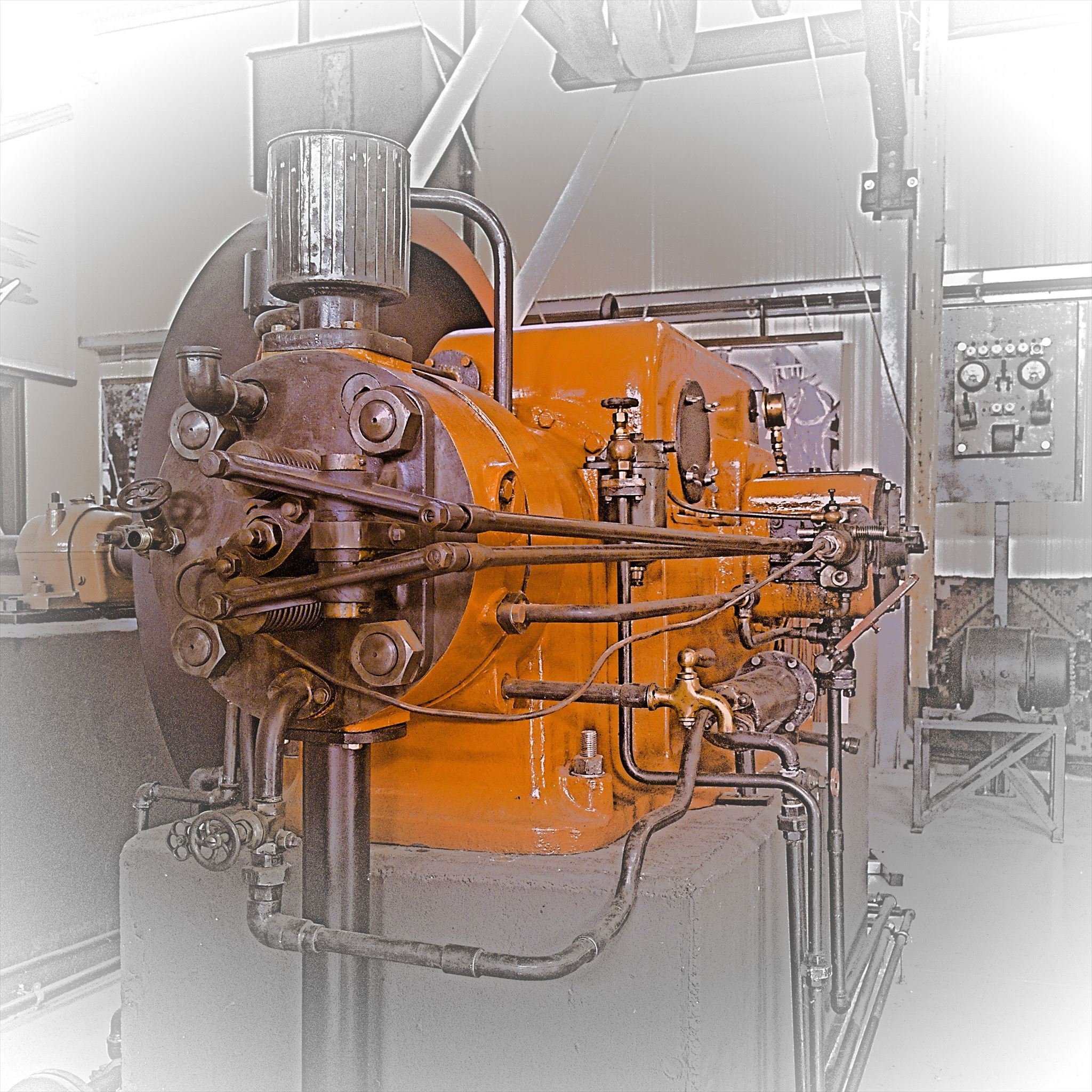 Photo of old diesel engine