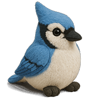 Bonnie the Blue Jay - Plush bird watching