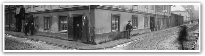 Korsningen Luntmakargatan och Adolf Fredriks Kyrkogata, från 1898.