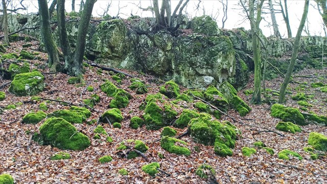 Skalne utvary nedaleko vrcholu