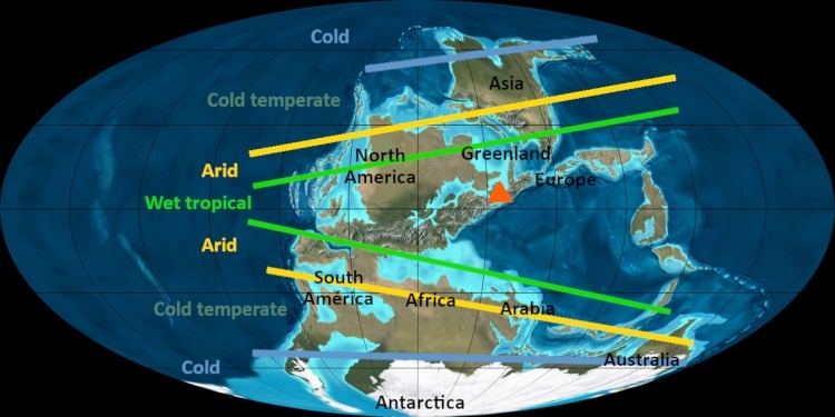 Paleogeography in the early Carboniferous