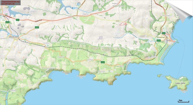 Map of the area showing the Ridgeway and the surrounding land.