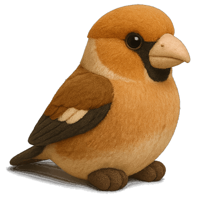 Hiro the Hawfinch - Plush bird watching
