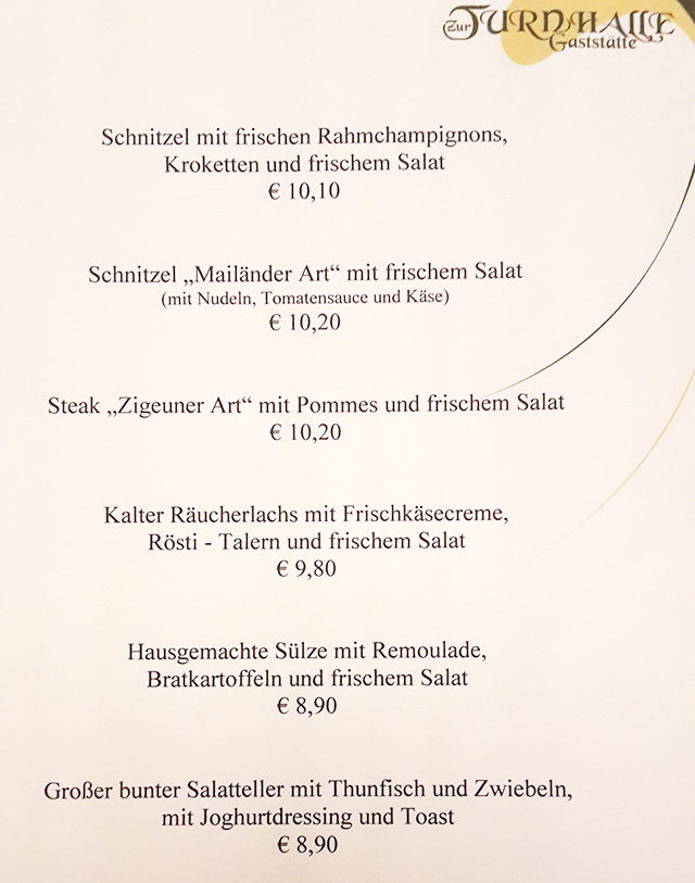 Speisekarte 2017