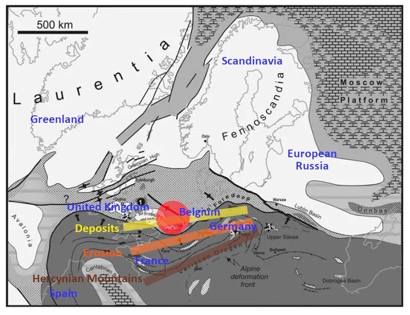 Hercynian mountains and erosion