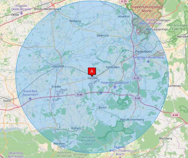 25 km Umkreis um Geseke