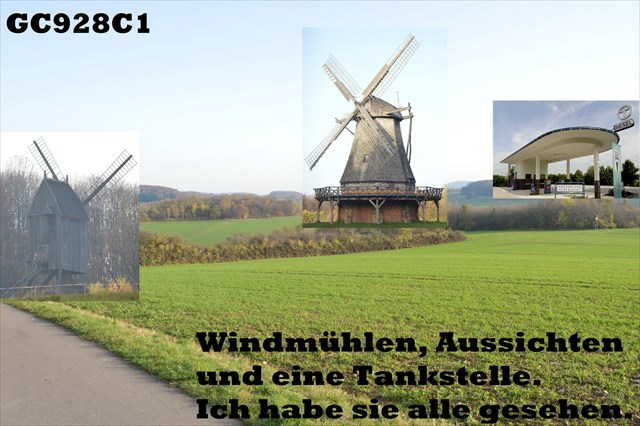 GC928C1 - Windmühlen, Aussichten und eine Tankstelle