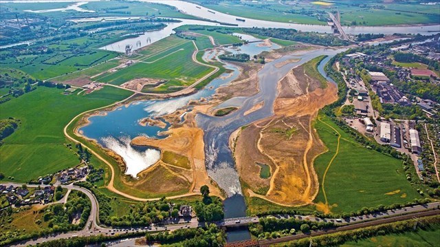 Lippe Mündung in den Rhein.