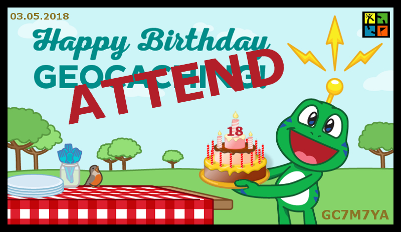 GC7M7YA Happy Birthday! Geocaching wird 18 (Event Cache) in Nordrhein