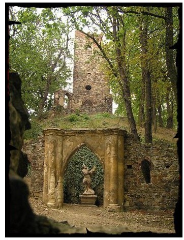 romantická zrícenina a poustevna v parku Cibulka