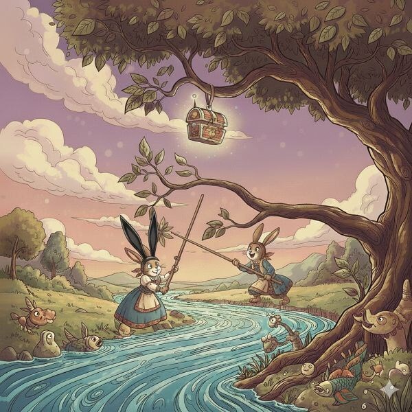 Tamara a Vasilisa loví kešku