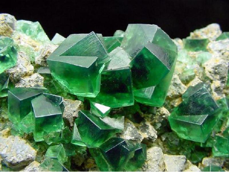 Fluorite verte (Mine de Rogerley, Durham, Angleterre) - Copyright Jesse Fisher.