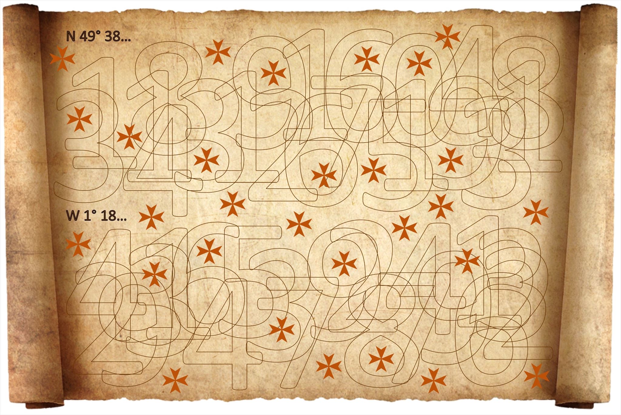 Parchemin avec message codé