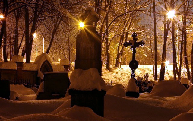 Starý hřbitov v zimě