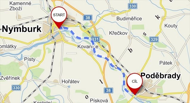 Trasa Nymburk Poděbrady