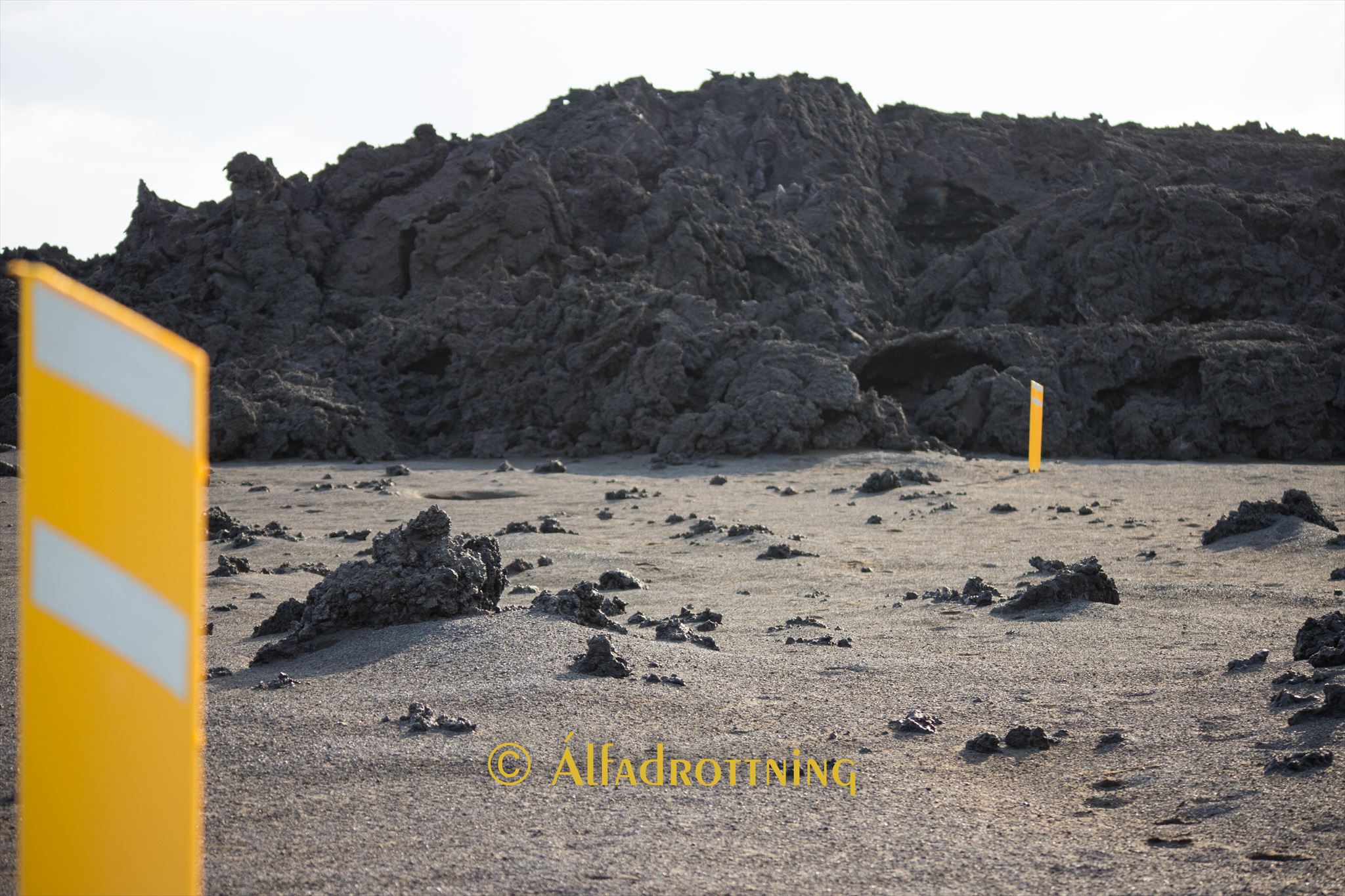 the lava went over Gæsavatnaleið