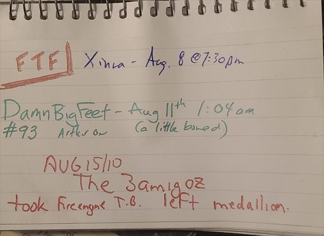 Original Red Lion Logbook First Page circa 2010