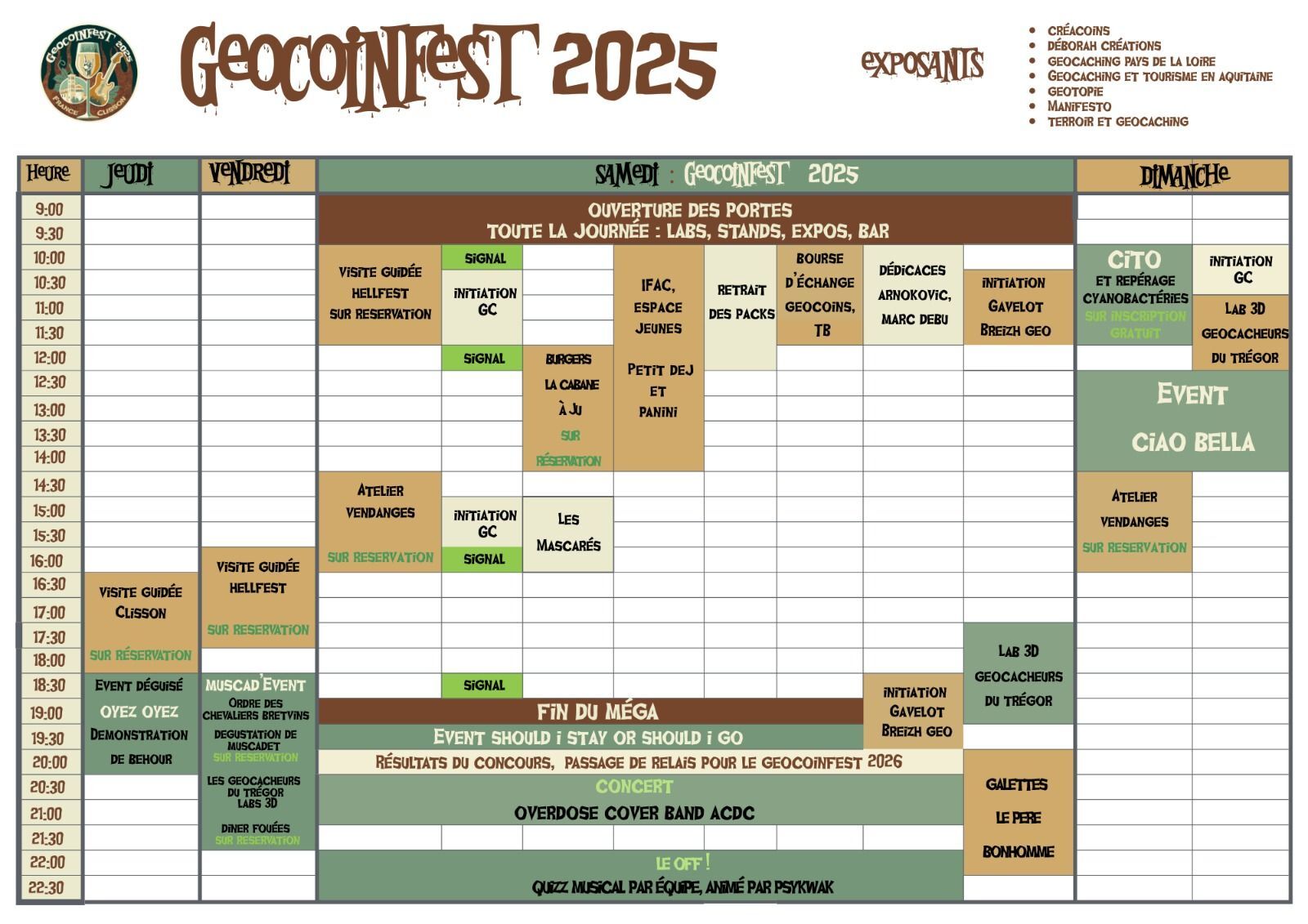 planning en français