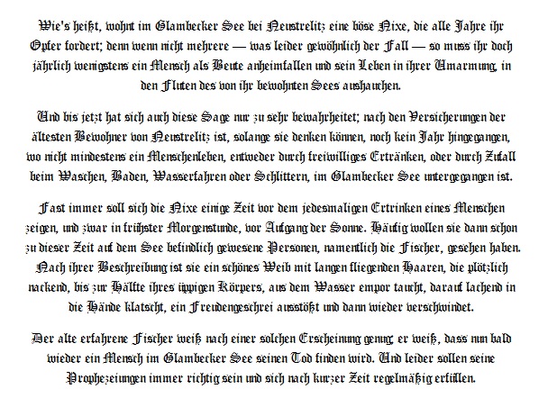 Sage der Nixe vom Glambecker See