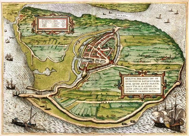 Plattegrond van Den Briel in 1584