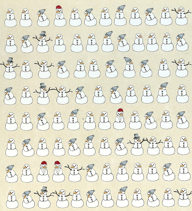 Schräger Schneemann