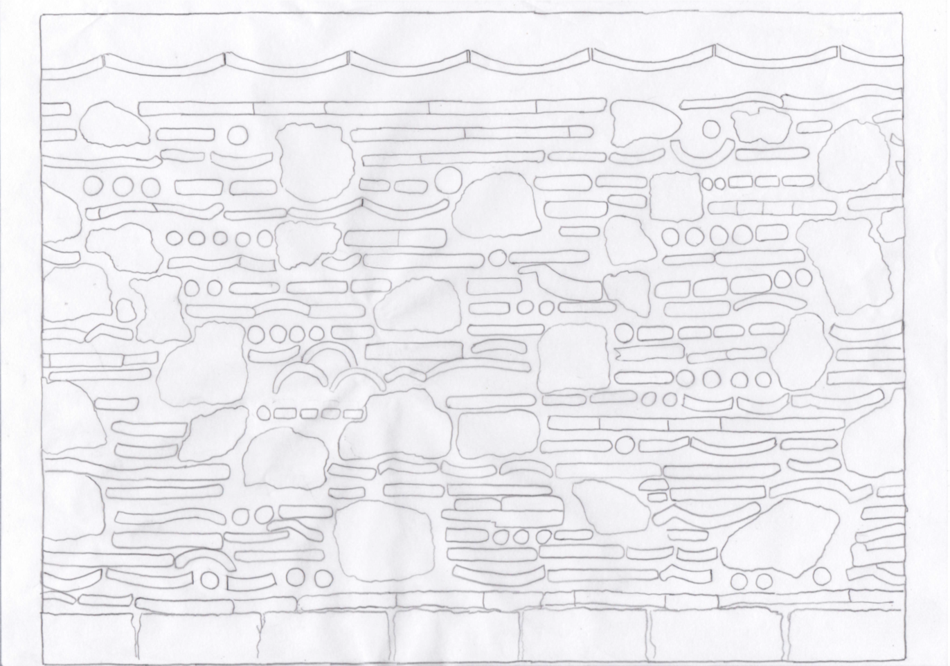 博多塀のスケッチ