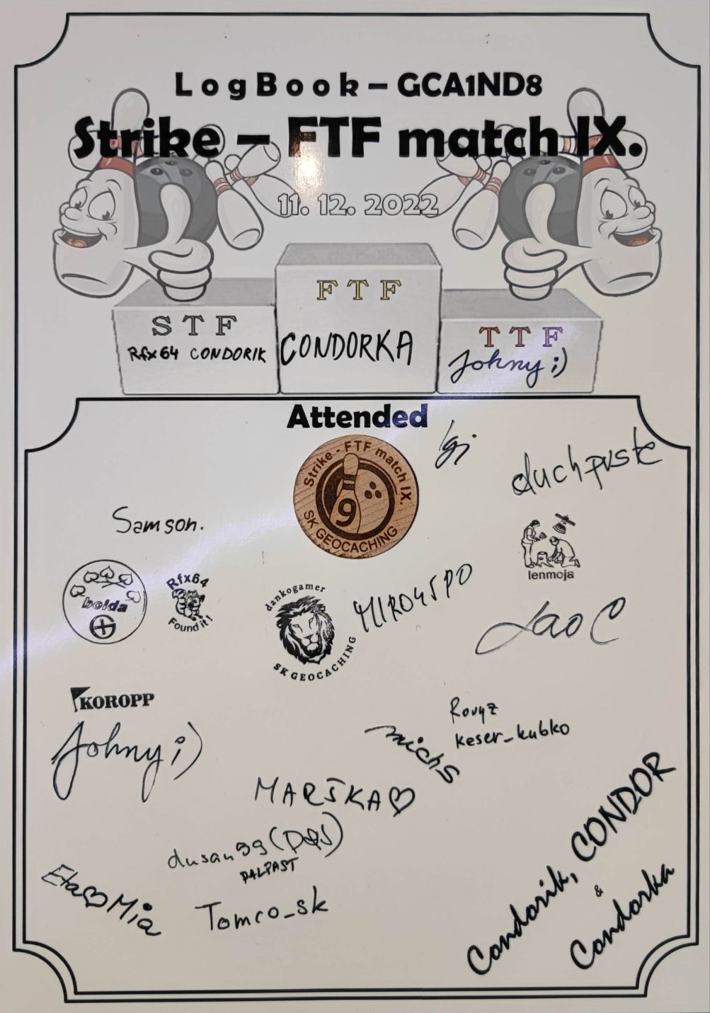 Strike - FTF match IX. - LogBook