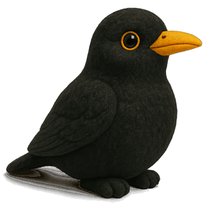 Bruno the Blackbird - Plush bird watching