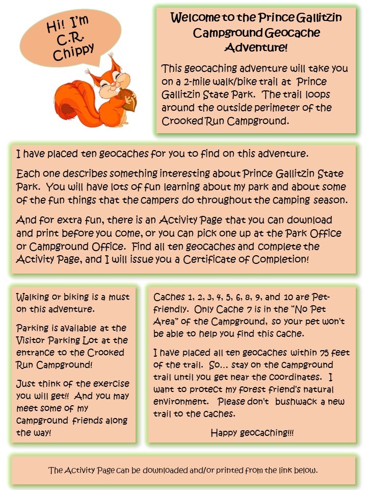 Prince Gallitzin Campground Map