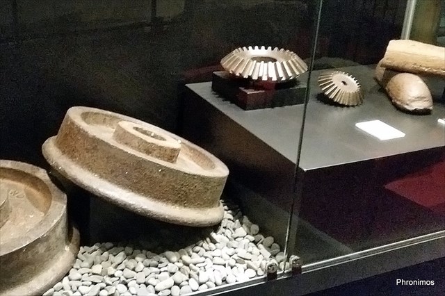 a variety of items, including two railway wheels