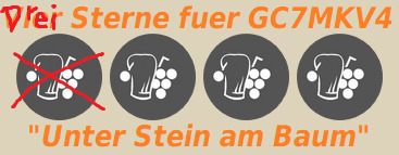 Unter Stein am Baum: Nee, aber drei Sterne fuer die „Hobbykueche“